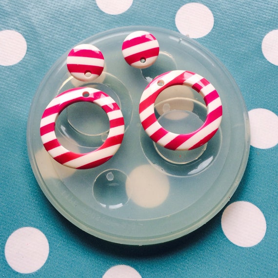 35mm Drop Hoop Silicone Earring Mold Resin EM52