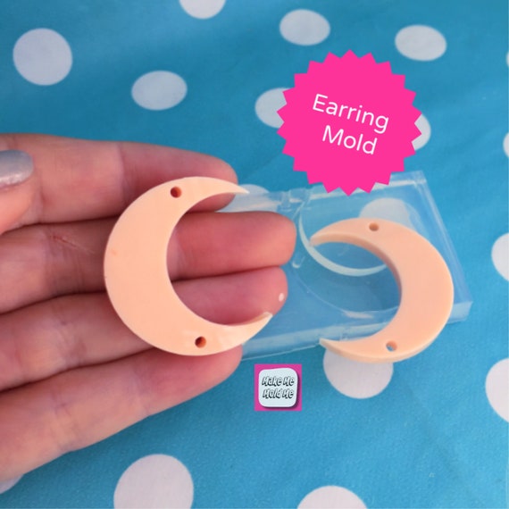 33mm Flat Crescent Moon Silicone Dangle Earring Mold EM189