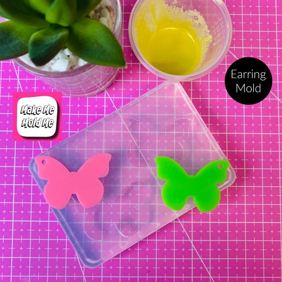 40mm Butterfly Dangle Earring Mold - Silicone Resin Mould  Wings