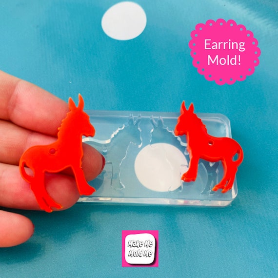 35mm Silicone Earring Unicorn Mold EM22