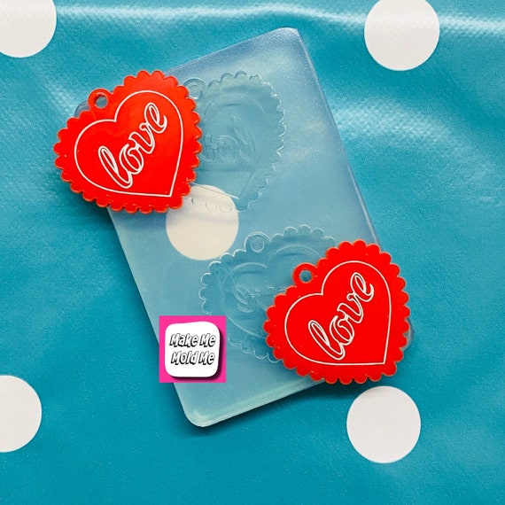 Deluxe  Silicone Triple  Heart Dangle  Mold EM522