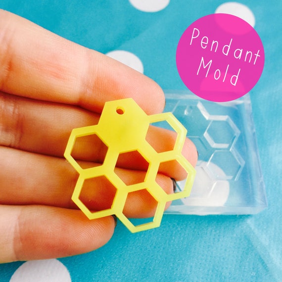 Silicone Bee Honeycomb Pendant Necklace Mold  PM18