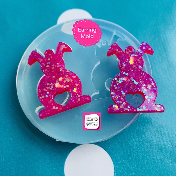 30mm Rabbit Earring Silicone Mold EM540