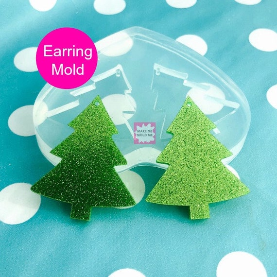 40mm Silicone Dangle Earring Mold Christmas Tree EM41