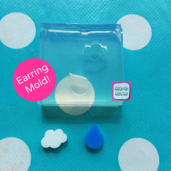 Silicone Earring Rain Drop Cloud shape Stud Mold EM143