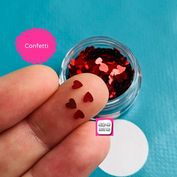 Red Heart Shaped Glitter Foil Confetti MM107