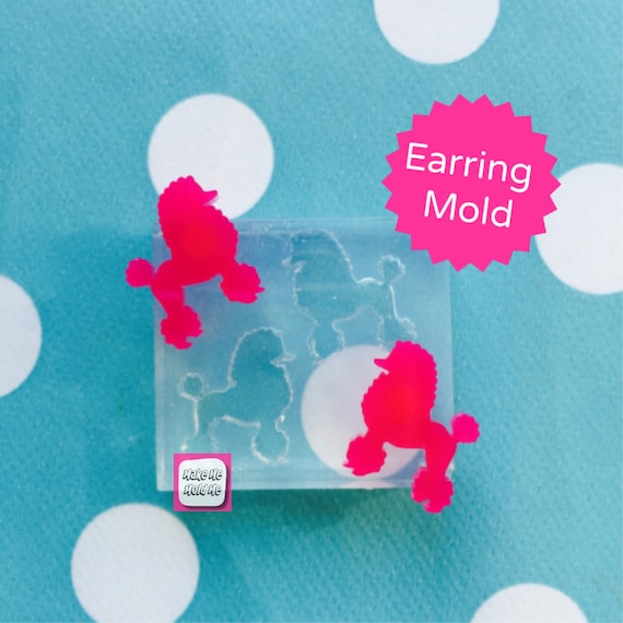 Silicone Earring poodle dog Stud Mold EM140