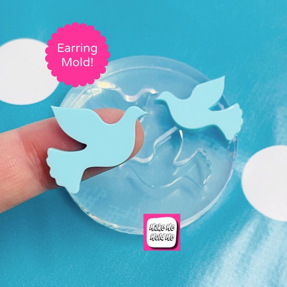 35mm XL Flat Flower Silicone Earring Mold EM19