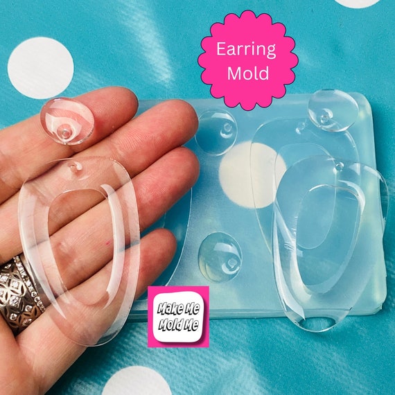 Clear Silicone Molds for Resin 50mm Domed Loop Dangle Silicone Earring Mold EM809