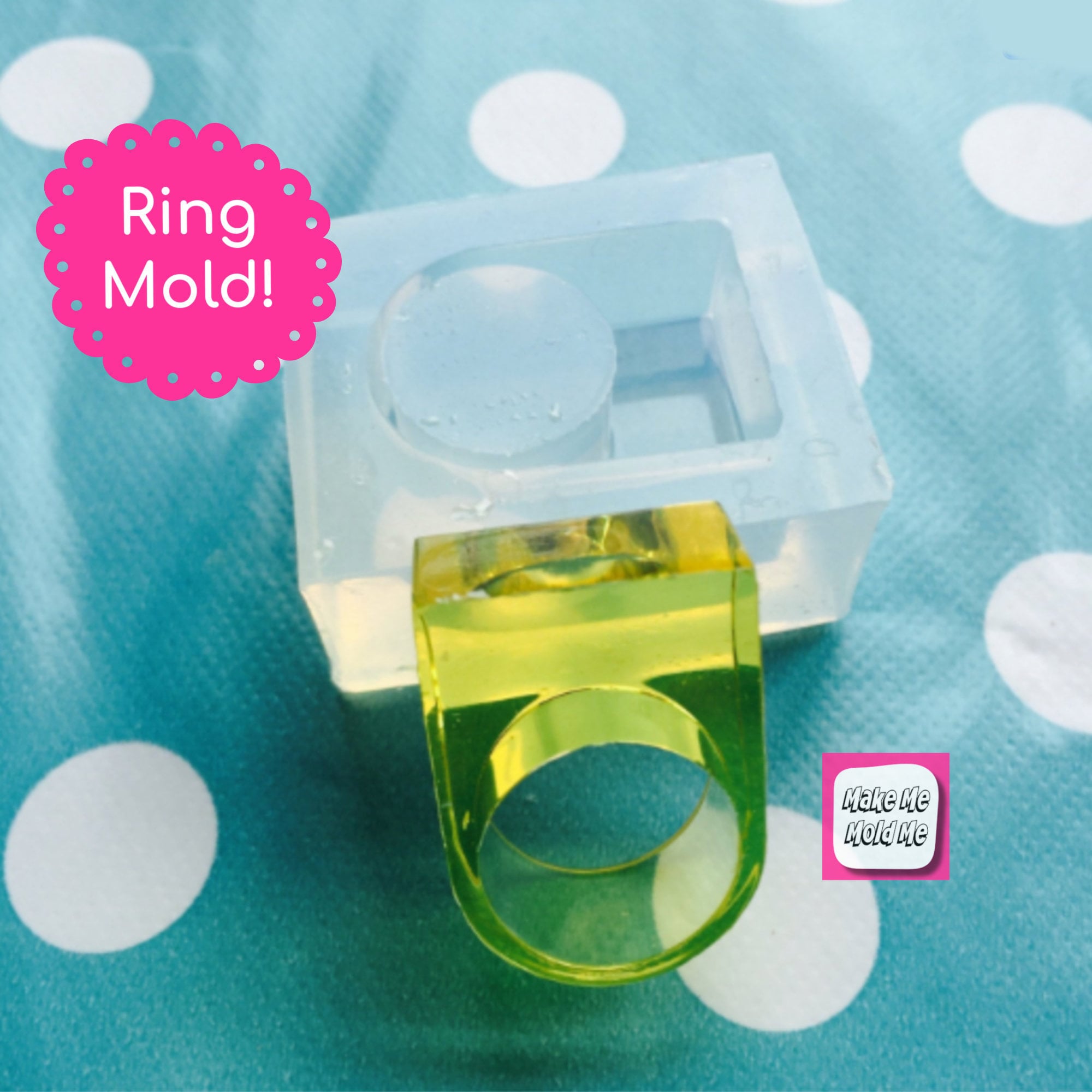 Square Chunky Resin Mould RM01 US 6.7 US 8.5 Silicone Ring Mold