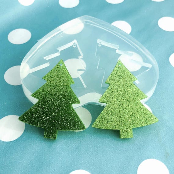 40mm Silicone Dangle Earring Mold Christmas Tree EM41