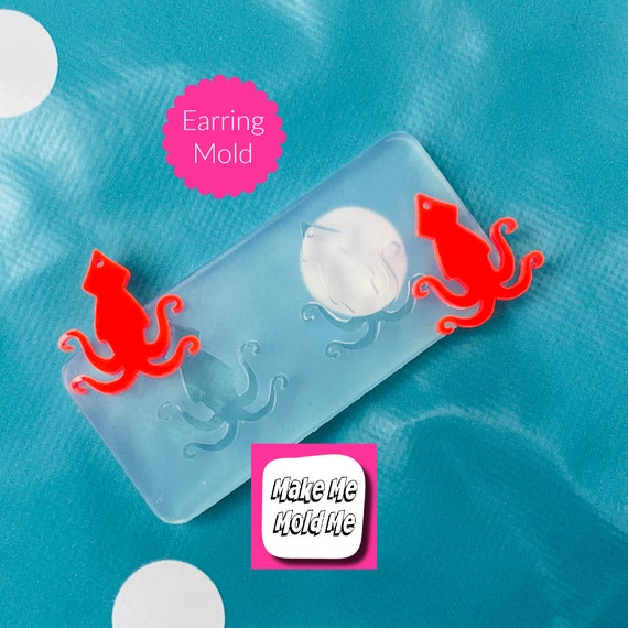 Silicone Earring Squid Dangle Mold EM09
