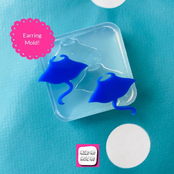 20mm Clear Silicone Manta Ray Earring Mold for Resin | Ocean Sea life Crafter Mould Nautical