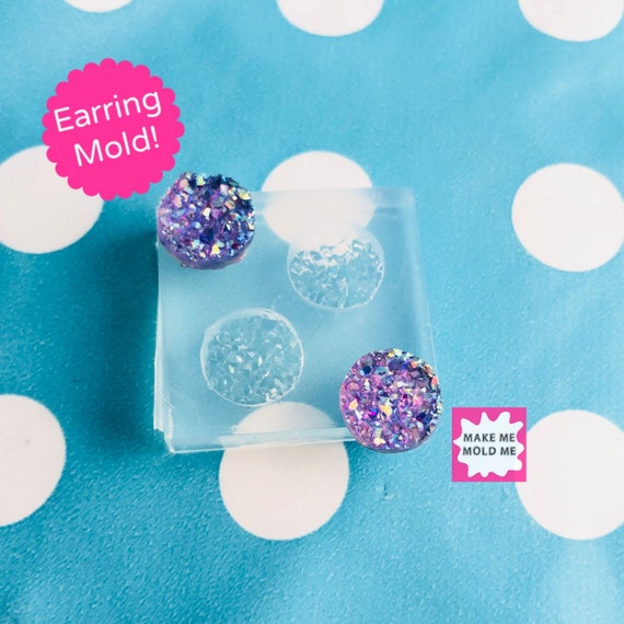 12mm Silicone Faux Druzy Earring Mold EM312
