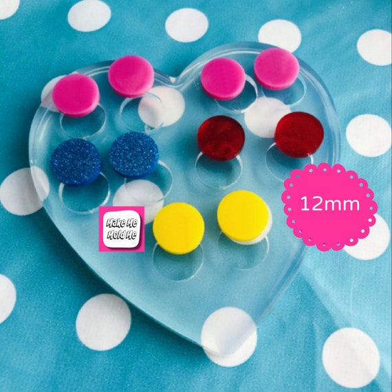 12mm Silicone Circle Disc Stud Earring Mold EM562