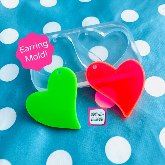 XL 40mm Silicone Heart Dangle Mold EM356