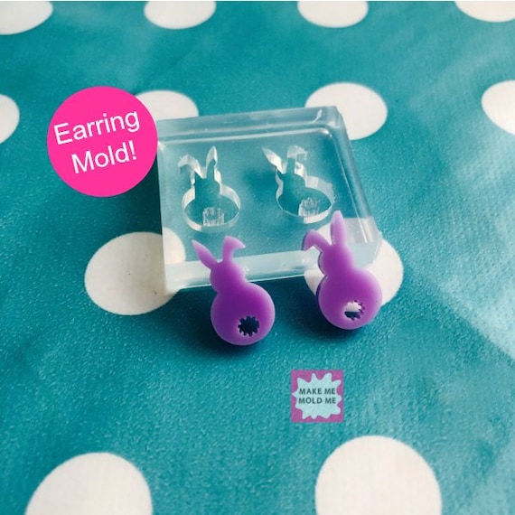 17mm Silicone Rabbit Bunny Earring Mold EM59