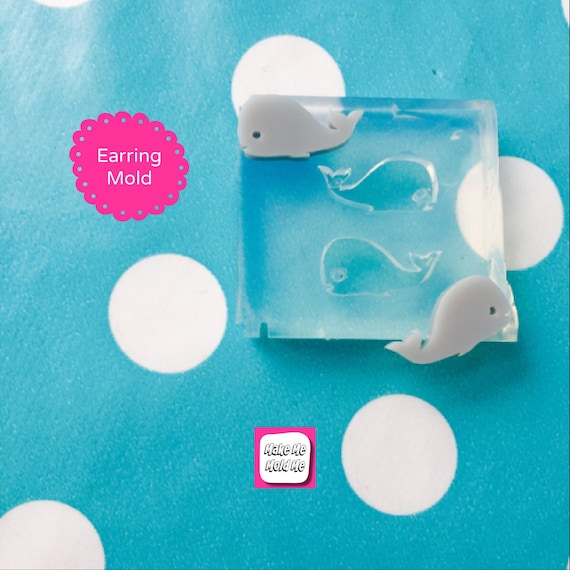 Silicone Earring Whale Stud Mold EM170