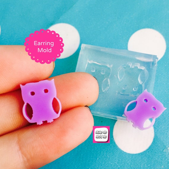 Clear silicone molds for resin  Silicone Owl Earring Stud Mold  - Earrings Resin Crafter Mould EM132
