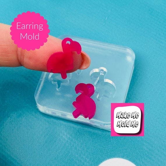 Silicone Earring Pink Flamingo Stud Mold EM120