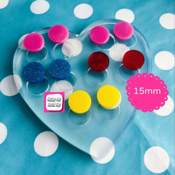 15mm Silicone Circle Disc Stud Earring Mold EM563