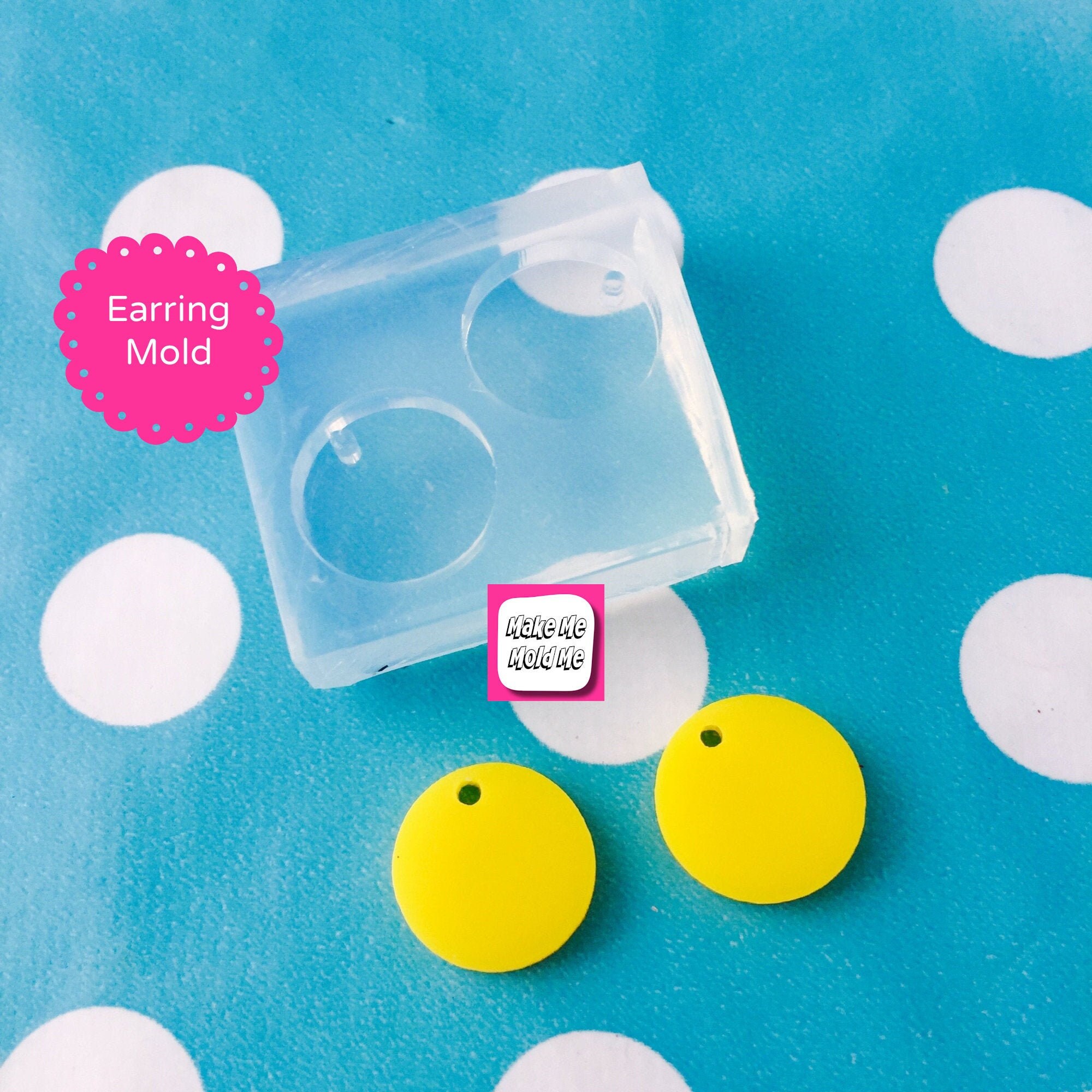 Silicone Earring 15mm Circle Disc Mold  - Earrings Resin Crafter Moul…
