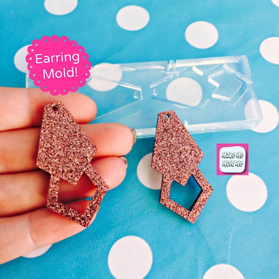 40mm Silicone Geometric Earring Dangle Mold  EM23