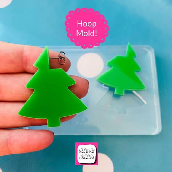30mm Silicone Christmas Tree Hoop Earring Mold