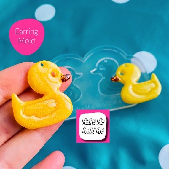 Clear Silicone Molds for Resin 30mm Silicone Rubber Duck Stud Earring Mold
