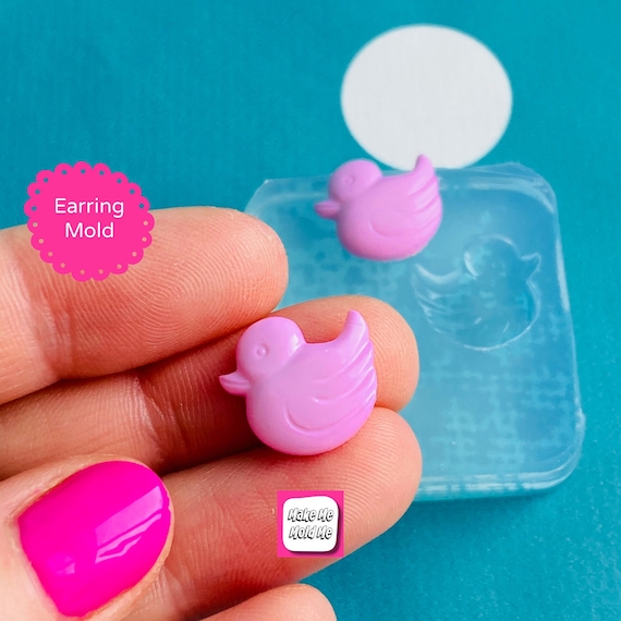 14mm Silicone Duck Stud Earring Mold  EM549