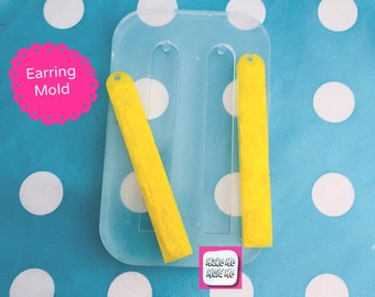 65mm Long Rectangle Silicone Dangle Earring Mold  - Statement Large Resin Crafter Mould EM471