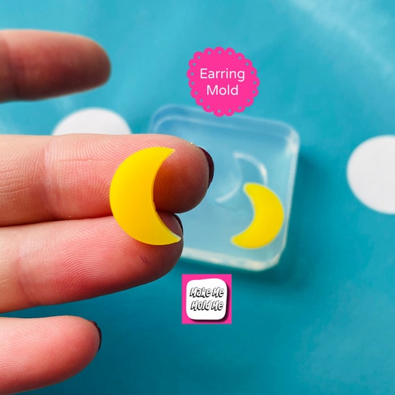 Silicone Earring Moon Stud Mold  EM196