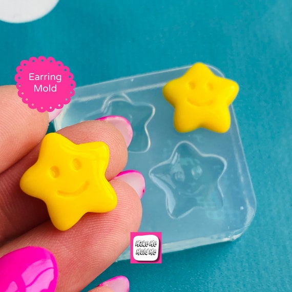15mm Happy  Star Silicone  Earring Mold  EM552