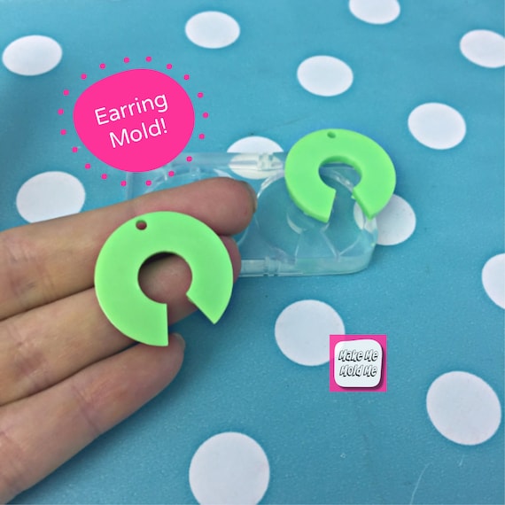 Clear silicone molds for resin  25mm Silicone Flat Arc Dangle Earring Mold - Resin Mould  EM232