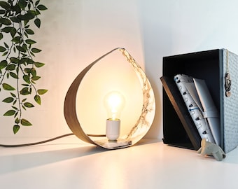 lampe SMALL DROP chêne et marbre - Leewalia - lampe de table - luminaire design - décoration d'intérieur - chêne - lampe de chevet