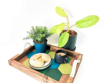 Plateau apéritif avec sous verres intégrés JUNGLE - Leewalia - art de la table - plateau de service - décoration d'intérieur - objet design