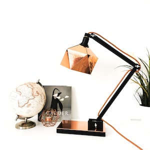 Copper and black origami desk lamp - Leewalia - lighting - design lamp - work lamp - interior decoration - Scandinavian