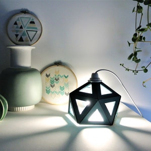 Kleine eend blauwe Origami lamp Leewalia bedlampje accentlamp designlamp grafische lamp geometrische lamp afbeelding 8