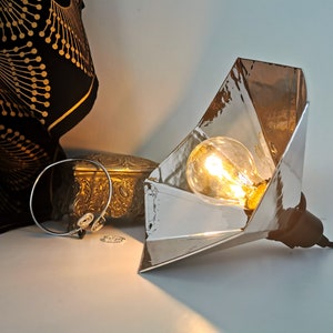 Lampe baladeuse GRAMO chrome argent Leewalia lampe de chevet lampe d'appoint lampe design liseuse lampe métallisée carton bois image 5