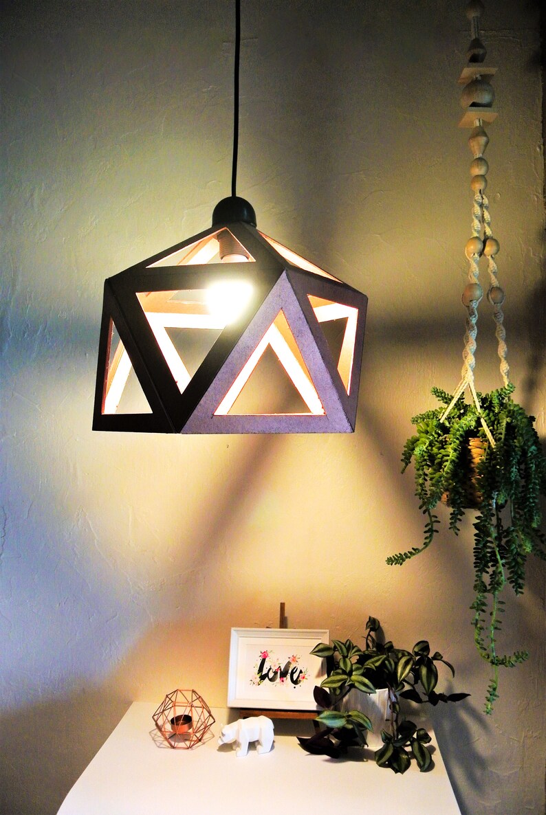 Suspension lustre Origami cuivre or rose Leewalia plafonnier lampe design luminaire décoration d'intérieur lampe chambre salon image 7