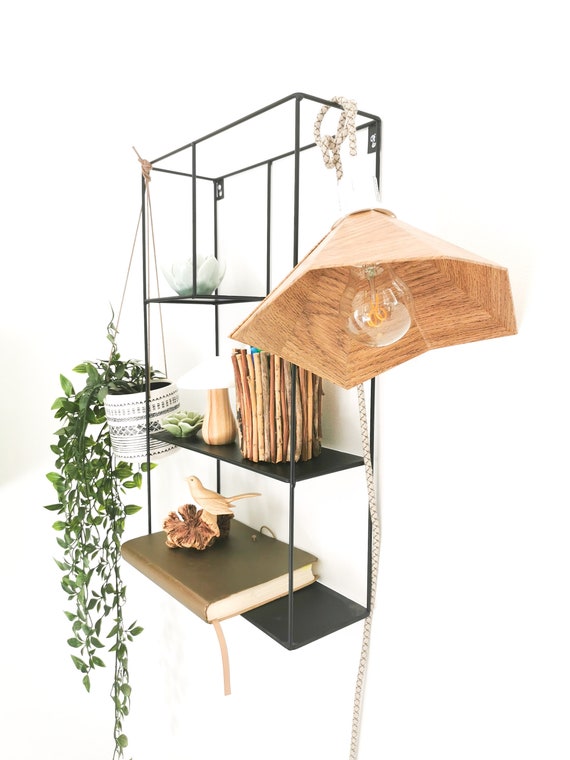 Walking lamp GRAMO wood oak - Leewalia - bedside lamp - side lamp - design lamp - e-reader - cardboard lamp - wooden lamp