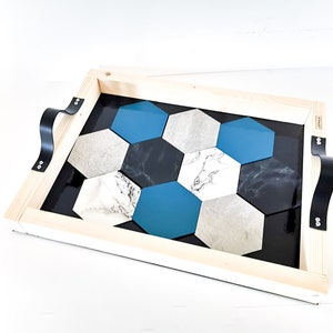 Plateau apéritif avec sous verres intégrés MINERAL Leewalia art de la table plateau décoration d'intérieur objet design image 5