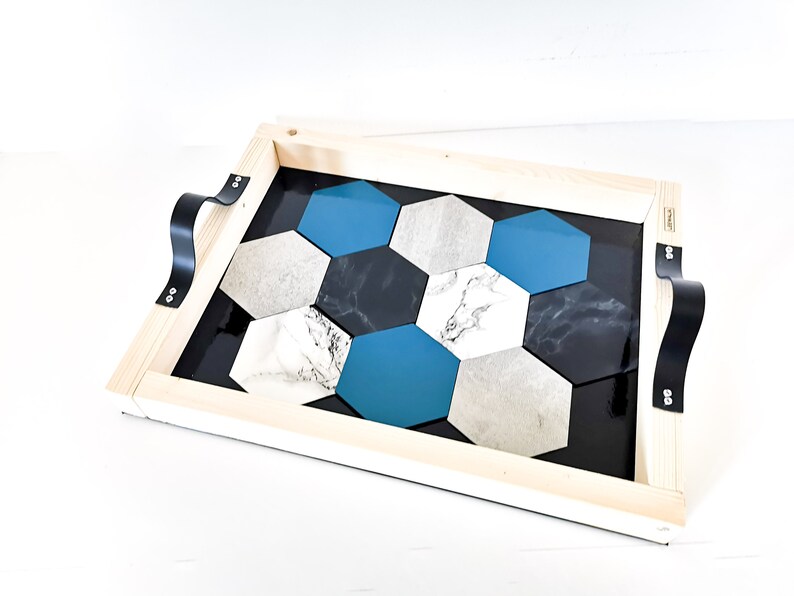 Plateau apéritif avec sous verres intégrés MINERAL Leewalia art de la table plateau décoration d'intérieur objet design image 5