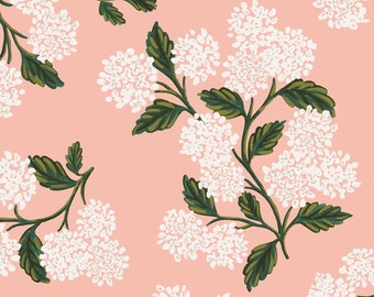 RIFLE PAPER Co Fabric, Rifle Paper Co, Rifle Paper Meadow Blush Hydrangea, Rifle Paper Meadow Collection Hydrangea  by the yard
