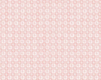 Rifle Paper Co. Daisy Gingham Cotton Fabric, Blush