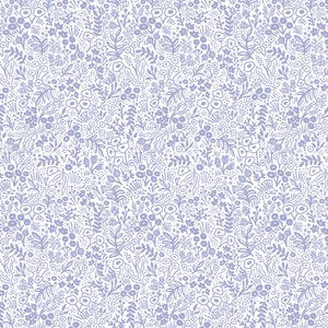 Rifle Paper Co Tapestry Lace Fabric: Periwinkle Floral Cotton