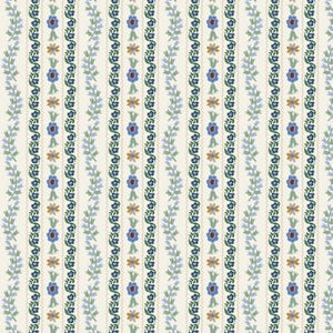 Rifle Paper NEW Release &quot;English Rose&quot; Collection &quot;Delphine&quot; in Blue Cotton Rifle Paper Fabric Rifle Paper Company Fabric