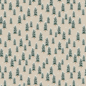 Rifle Paper Company Christmas Classic Fabrics Fir Trees Linen Background Fabric Rifle Paper Company, Rifle Paper Holiday, Rifle Paper Co