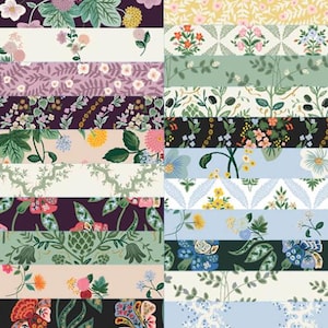 RIFLE PAPER Dahlia Fabric Fat Eighth Bundle of 21 New Fabrics, Rifle Paper Co New Collection Dahlia, Rifle Paper Fabric Dahlia