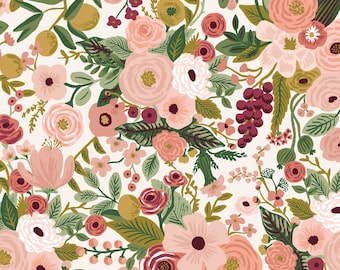 GARDEN PARTY New Release Rifle Paper Garden Party Rose, Rifle Paper Garden Party in Rose fabric by the Yard, Half Yard, Fat Quarter